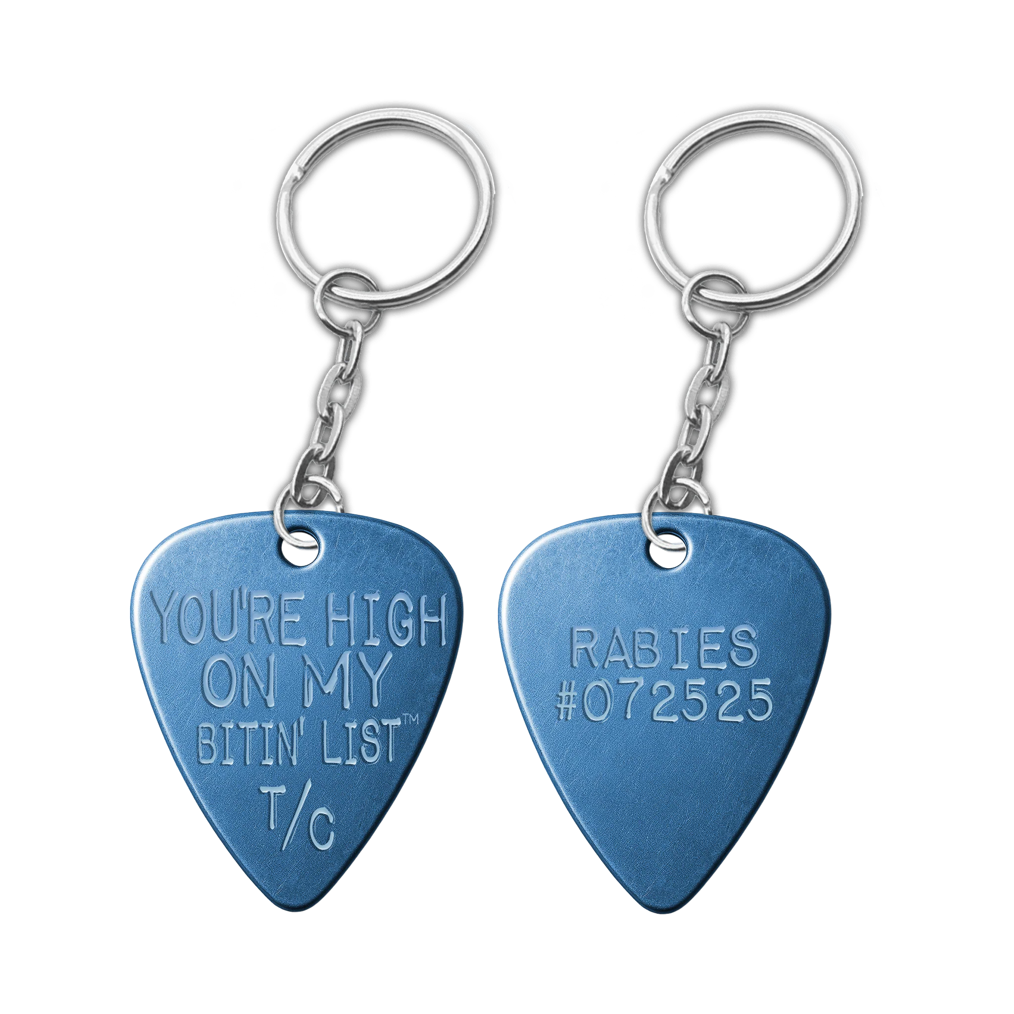 Bitin' List Rabies Tag Keychain